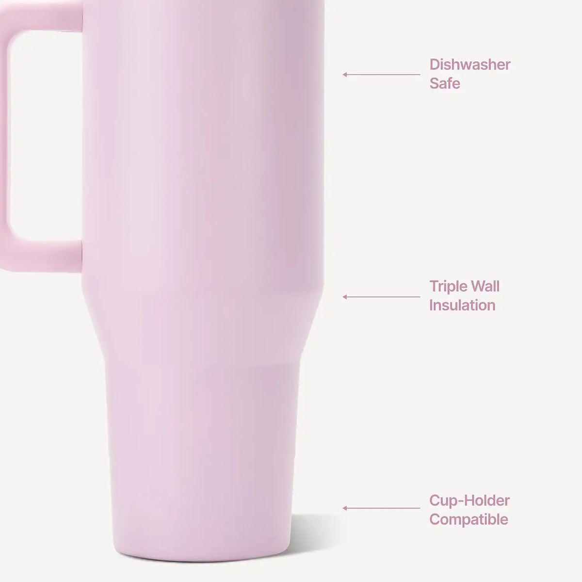 HydroJug Traveler 40oz, Insulated Water Bottle with Handle, Sweet Pea