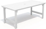THOEOE Outdoor Dining Table, Rectangular Dining Table for 5-7 White
