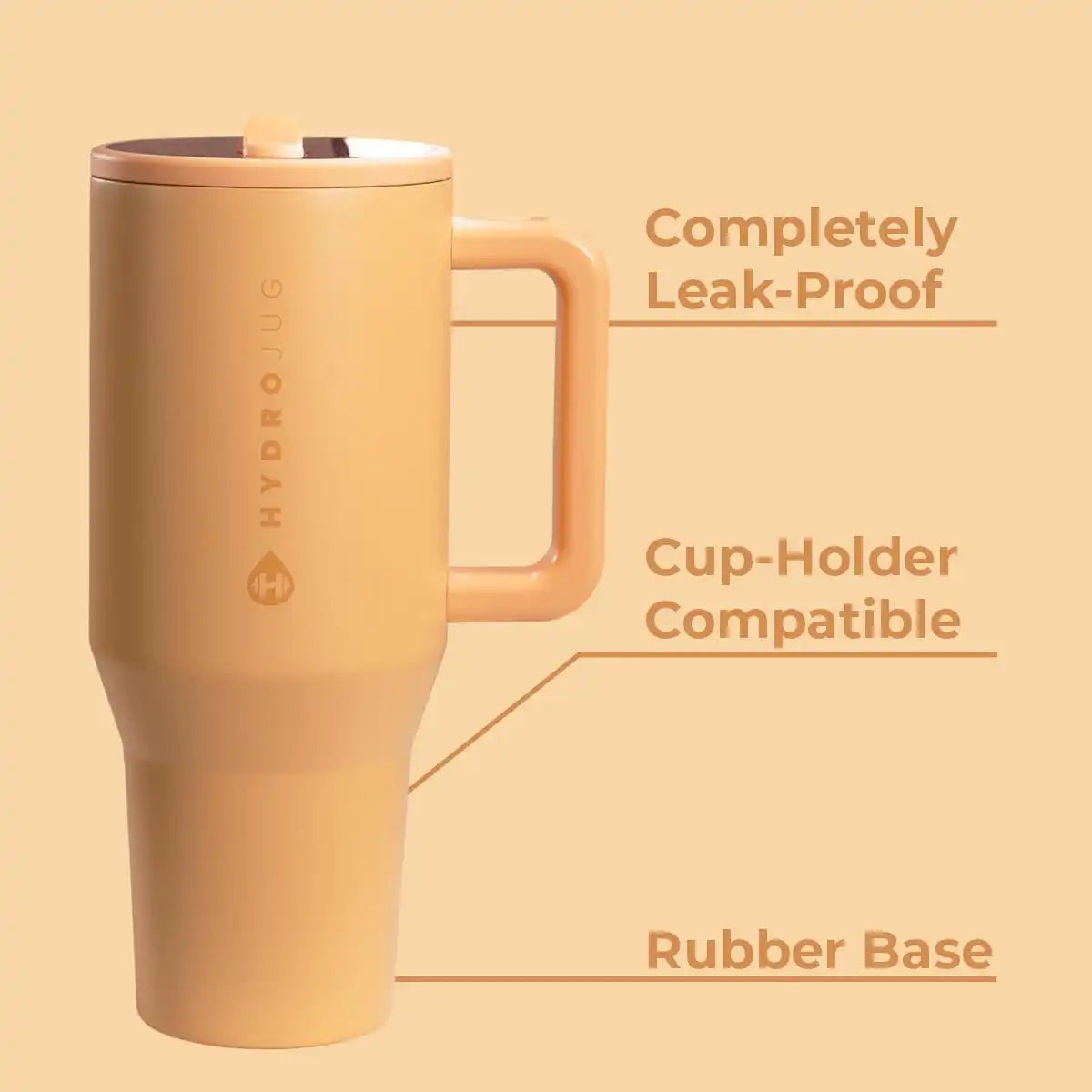 HydroJug Traveler 40oz, Insulated Water Bottle with Handle, Marigold