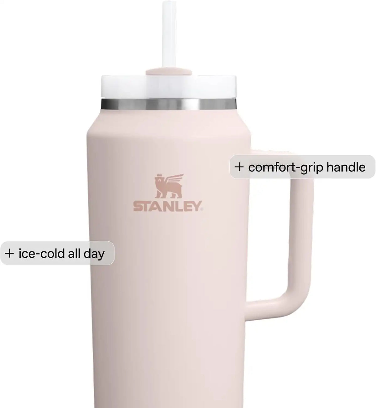 STANLEY Quencher H2.0 Flow State Tumbler, 64 oz, Cream