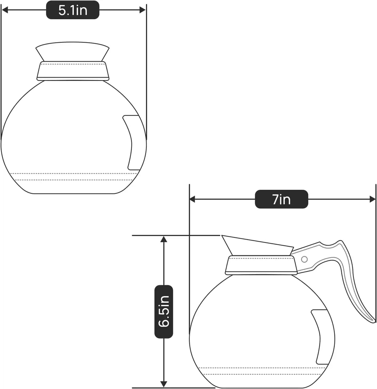 SYBO Coffee Pot Decanter, 12-Cup Glass Coffee Decanter Black