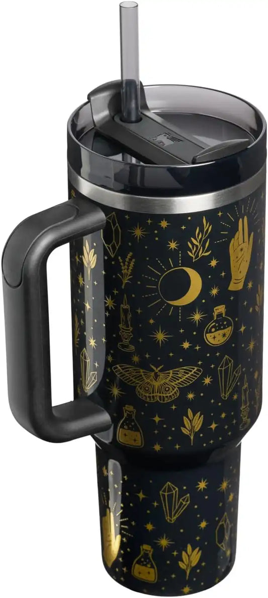 STANLEY Halloween Quencher H2.0 Flow State Tumbler, 40 oz, Black Magic