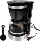 10 Cup Drip Coffee Maker One-Touch Anti-Drip Coffee Machine with Reusable Filter Carafe Auto Keep Warm Plate Spoon Coffee Pot Suitable for Home Use 110V