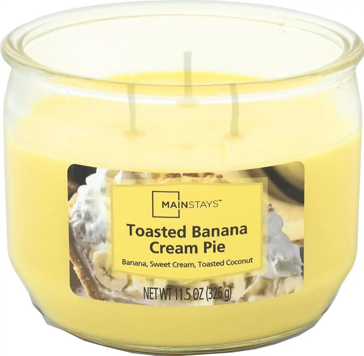 Mainstays 11.5oz Scented Candle 2-Pack (Toasted Banana Cream Pie)