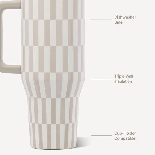 HydroJug Traveler 32oz, Insulated Water Bottle with Handle, Latte