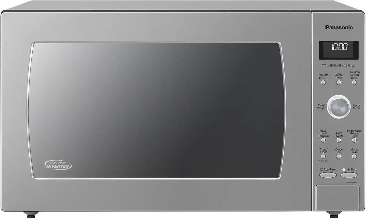 Panasonic Microwave Oven with Cyclonic Wave Inverter Technology, 1250W, 2.2 cu.ft. Countertop Microwave with Genius Sensor One-Touch Cooking – NN-SD975S (Stainless Steel/Silver)