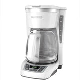 BLACK+DECKER CM1160W-1 CM1160W 12-Cup Programmable Coffeemaker, White/Stainless Steel