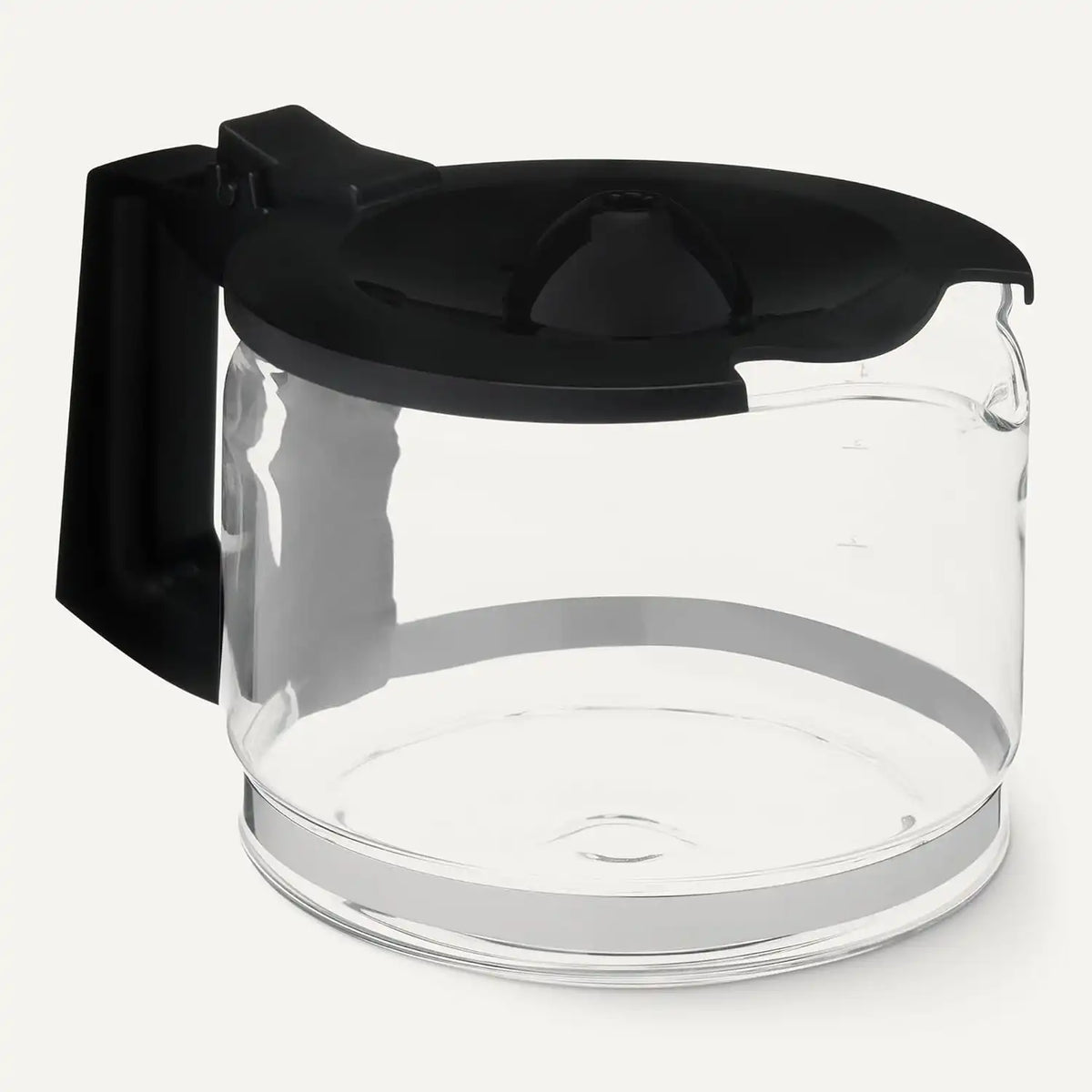 Amazon Basics 5-Cup Glass Replacement Carafe for Coffee Maker, Comfort-Grip Handle, Dripless Spout, Black (Pack of 12)