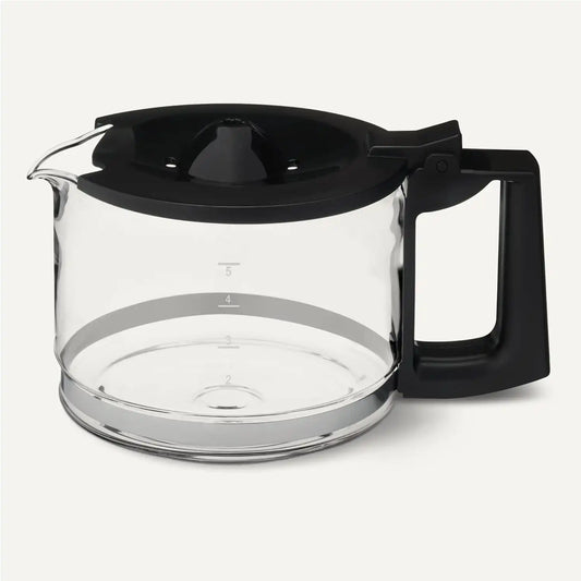 Amazon Basics 5-Cup Glass Replacement Carafe for Coffee Maker, Comfort-Grip Handle, Dripless Spout, Black