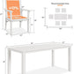 YEFU Outdoor Dining Set for 8, All-Weather HIPS, Aluminum Frame, White