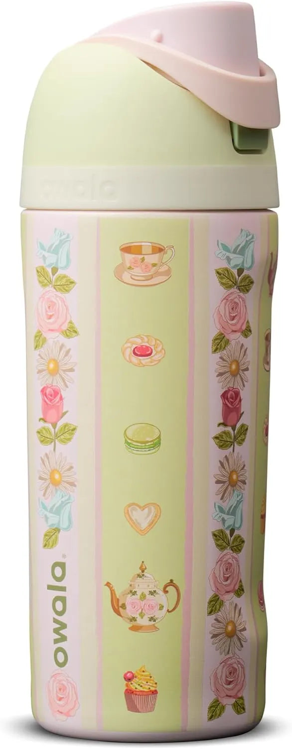 Owala FreeSip Kids Stainless Steel Water Bottle 16 oz Pretty Polite