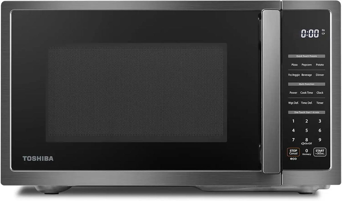TOSHIBA Countertop Microwave Oven, 0.9 Cu.Ft, 900W, Black Stainless Steel