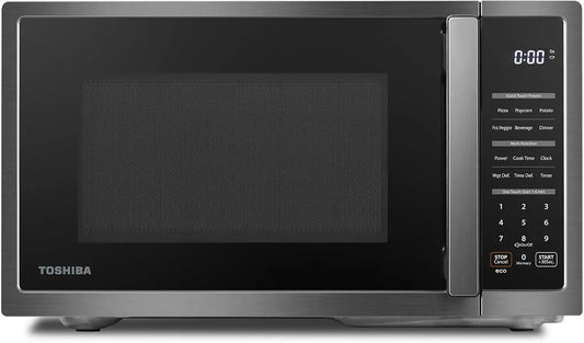 TOSHIBA Countertop Microwave Oven, 0.9 Cu.Ft, 900W, Black Stainless Steel