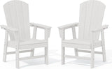 SERWALL Outdoor Adirondack Dining Chair Set of 2, All-Weather HDPE, White
