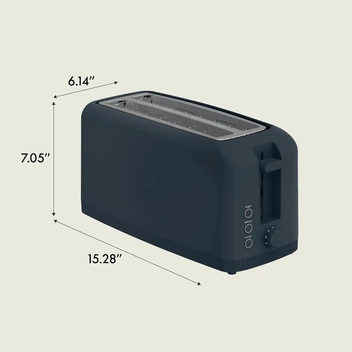 Bella 4 Slice Slim Toaster, Slate