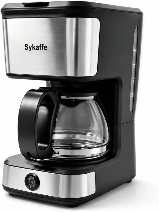 5 Cup Coffee Maker, Compact Machine with Reusable Filter, Keep Warm