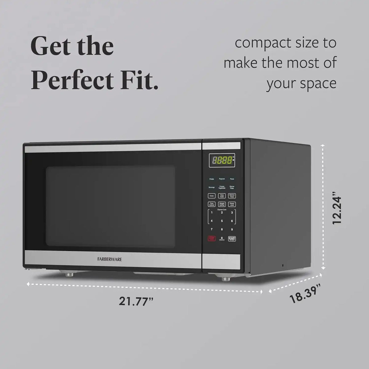 Farberware Stainless Steel Microwave Oven 1.6 Cu. Ft 1100 Watts Countertop