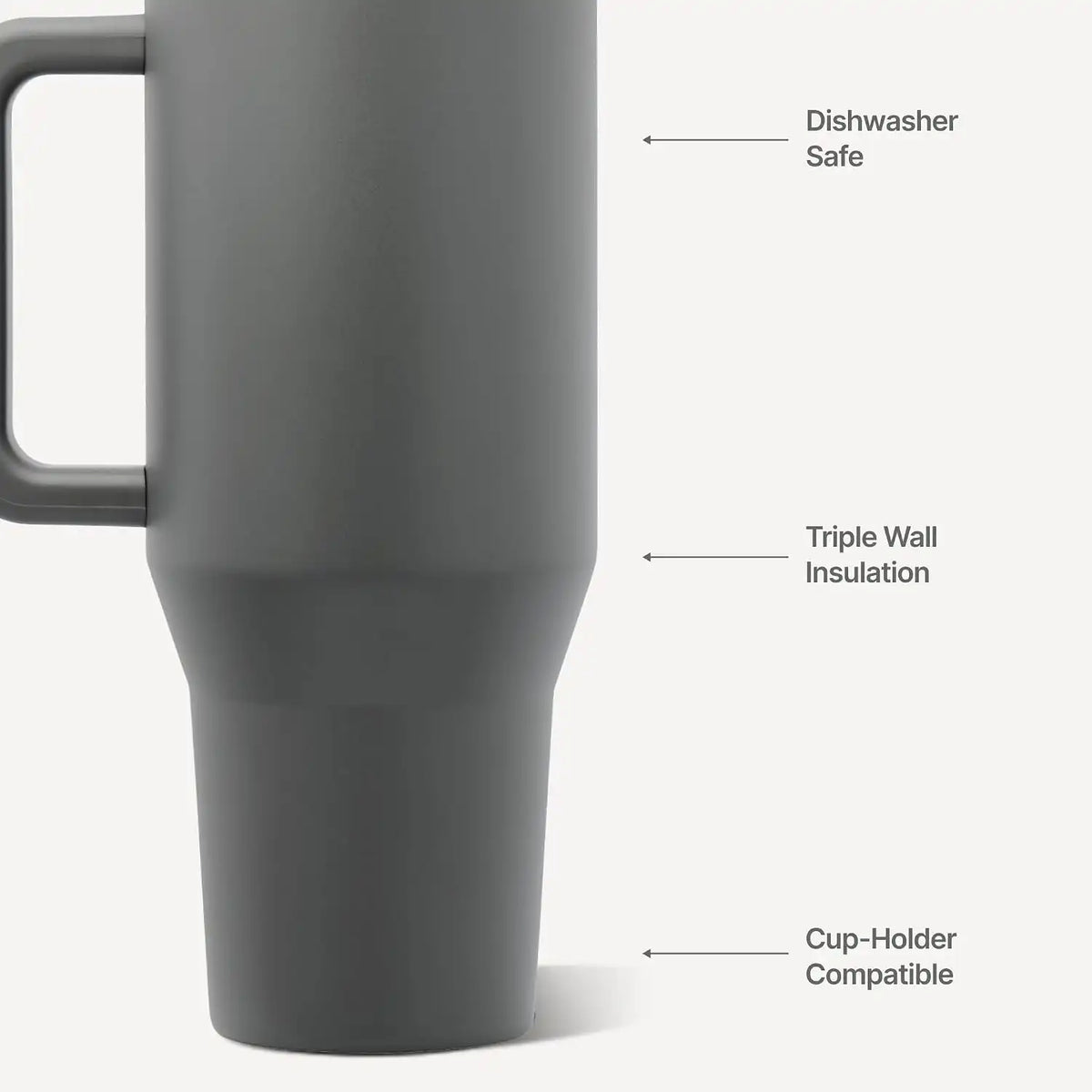 HydroJug Traveler 40oz, Insulated Water Bottle with Handle, Stone