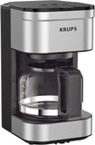 KRUPS Simply Brew Compact 5 Cup Coffee Maker: Stainless Steel Design, Pause & Brew, Keep Warm, Reusable Filter, Drip-Free Carafe
