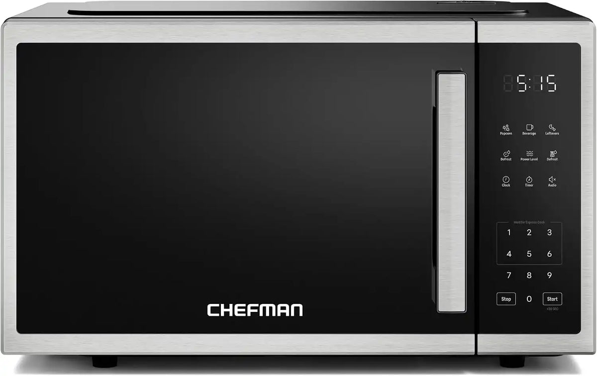 Chefman Countertop Microwave, 0.9 Cu Ft, 900W, Stainless Steel