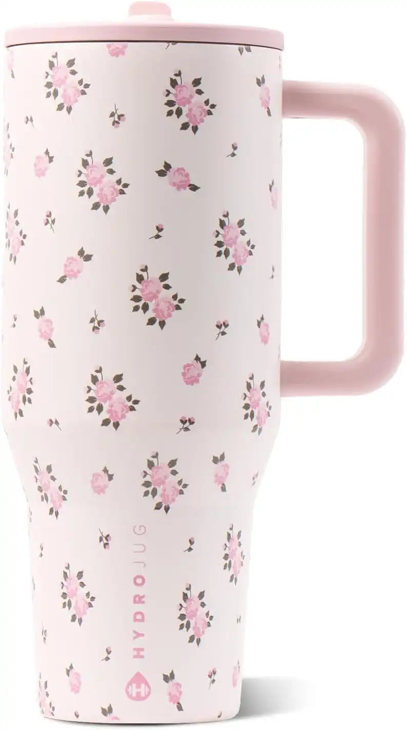 HydroJug Traveler 40oz, Insulated Water Bottle with Handle, Wildrose