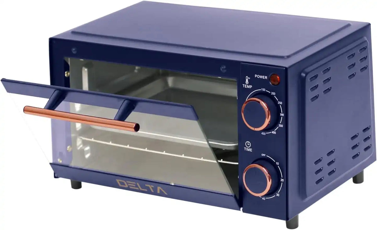 2 Slice Toaster Oven, Small Countertop Oven, Compact Mini Oven Fits 9” Pizza, with Timer & Temperature Control with Baking Tray & Rack for Kitchen, Dorm, Apartment, 750W