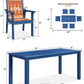 YEFU Patio Dining Chairs Set of 4, Weather Resistant HIPS, Blue