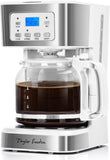 Taylor Swoden 12-Cup Programmable Coffee Maker, White & Stainless Steel