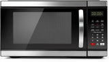 Smad 1000 Watt Microwave Countertop Ovens, Black Digital Small Microwave 1.1 Cu Ft, Large Microwave 6 Auto Cooking, Eco Mode, Child Lock, 10 Power Level, Led Display, Easy Clean, Memory Function