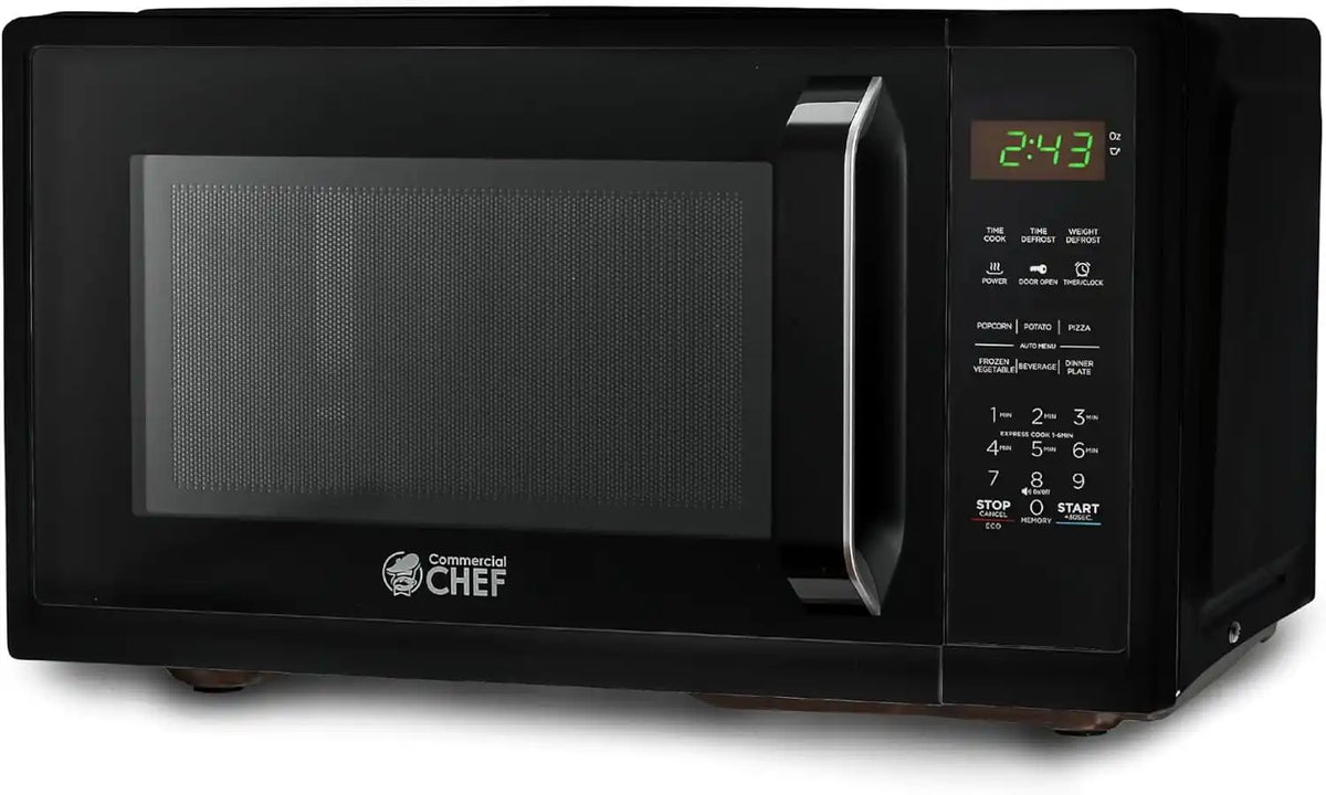 Commercial Chef 0.9 Cu. Ft. Countertop Microwave Oven, CHM9MB, Black