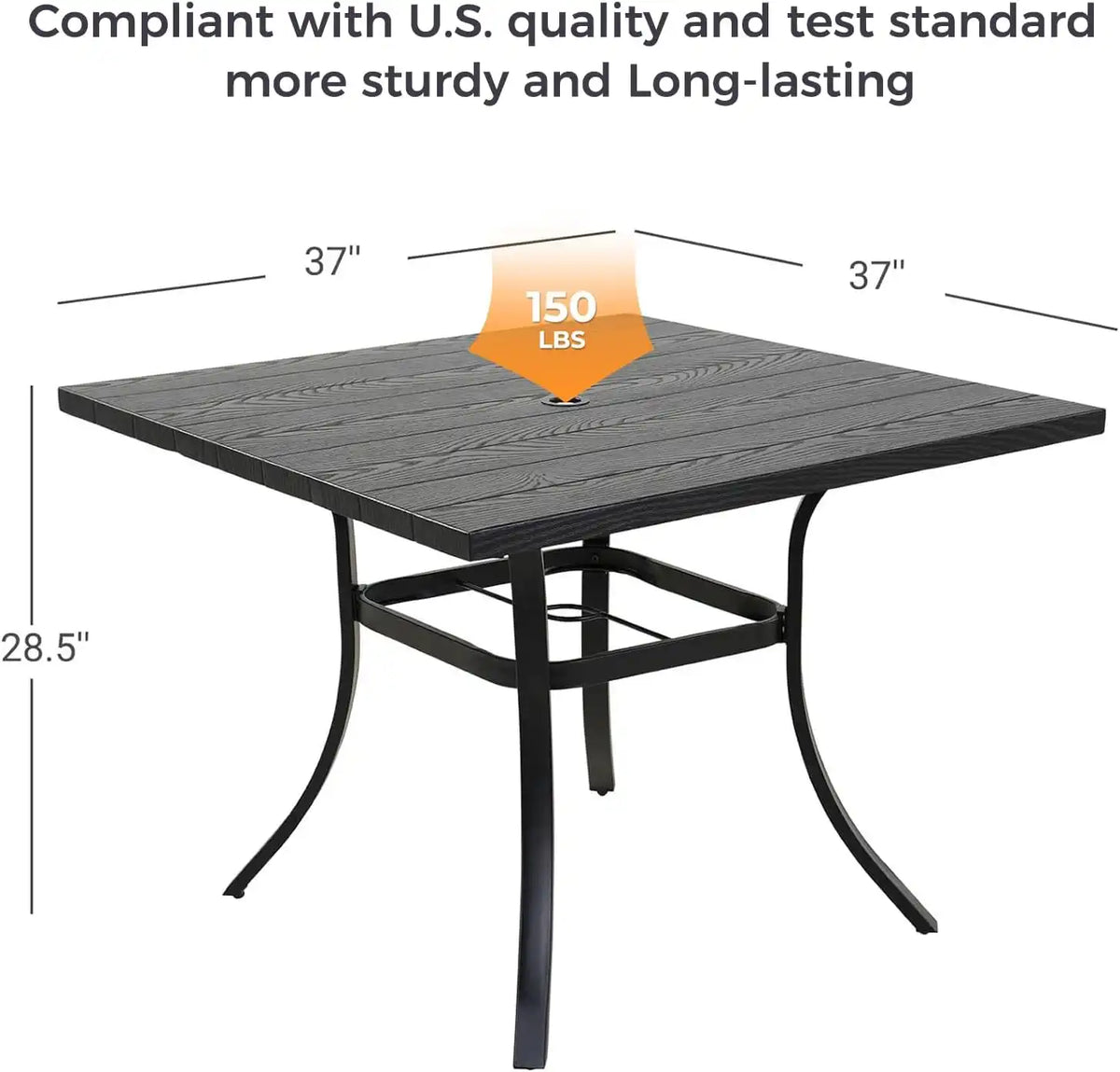 Grand patio 5-Pc Outdoor Swivel Dining Set, 4 Gray Chairs + Table, Black
