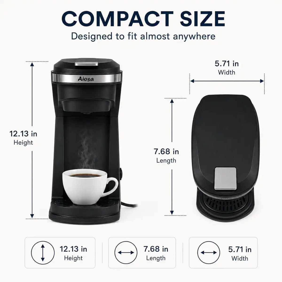 Single Serve Coffee Maker, KCup Pods & Ground Coffee