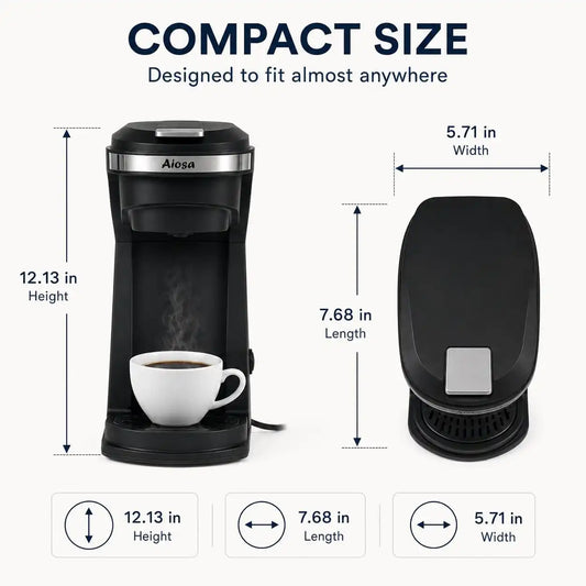 Single Serve Coffee Maker, KCup Pods & Ground Coffee