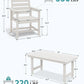 SERWALL 7 Pcs Outdoor Dining Set, 67" HDPE Dining Set for 6, White