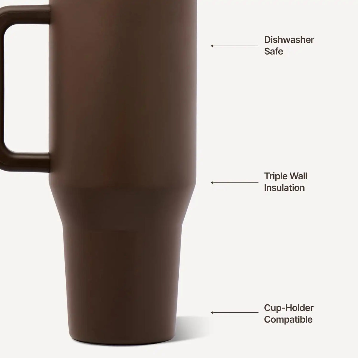 HydroJug Traveler 32oz, Insulated Water Bottle with Handle, Chestnut