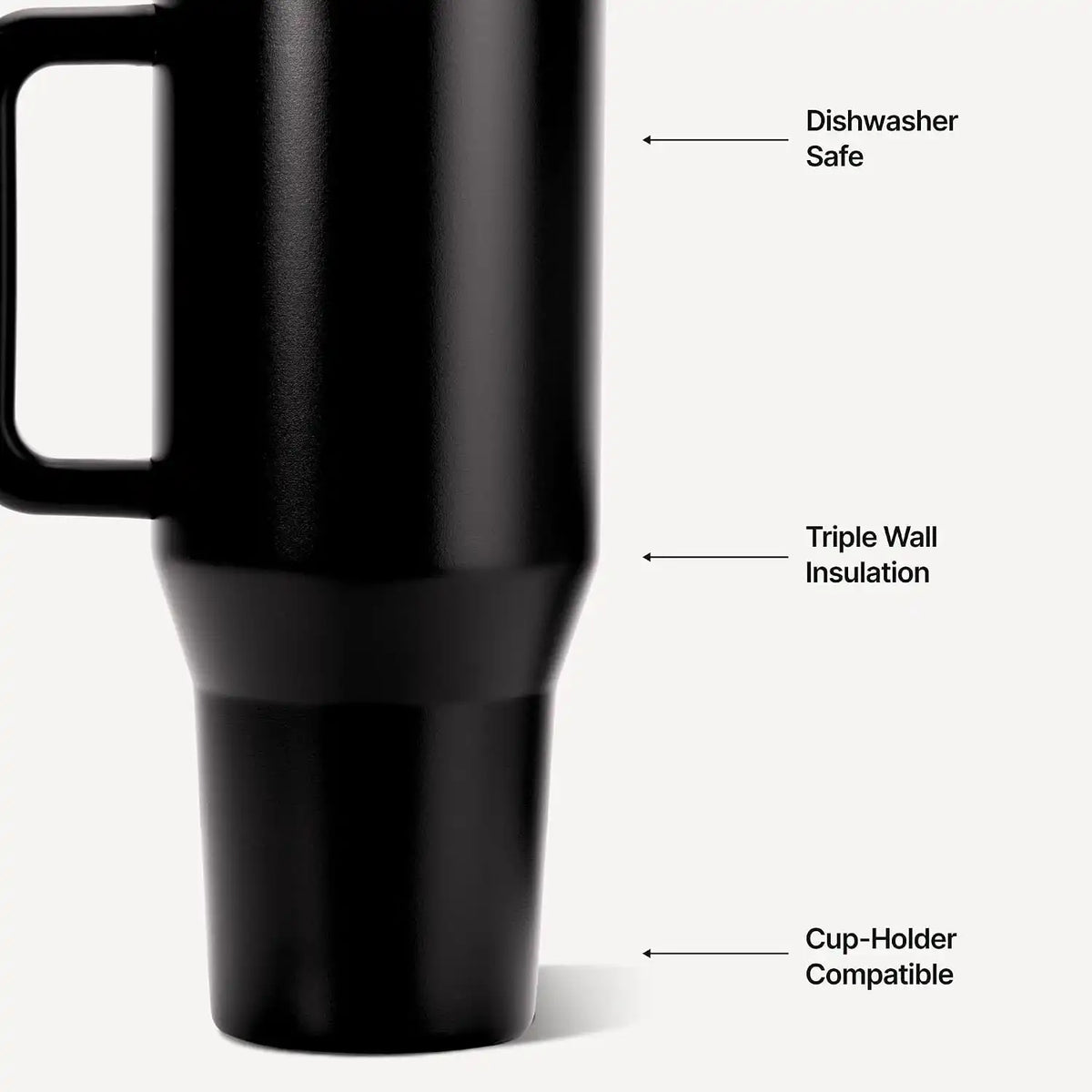 HydroJug Traveler 40oz, Insulated Water Bottle with Handle, Black