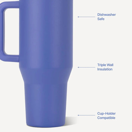HydroJug Traveler 32oz, Insulated Water Bottle with Handle, Berry Pop