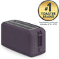 bella 4 Slice Slim Toaster, Fits-anywhere™ Kitchenware, 6 Setting Shade Control with Reheat & Cancel Buttons, Fits Sourdough, 10” Long Slot, Anti Jam & Auto Shutoff, 900 Watt, Plum