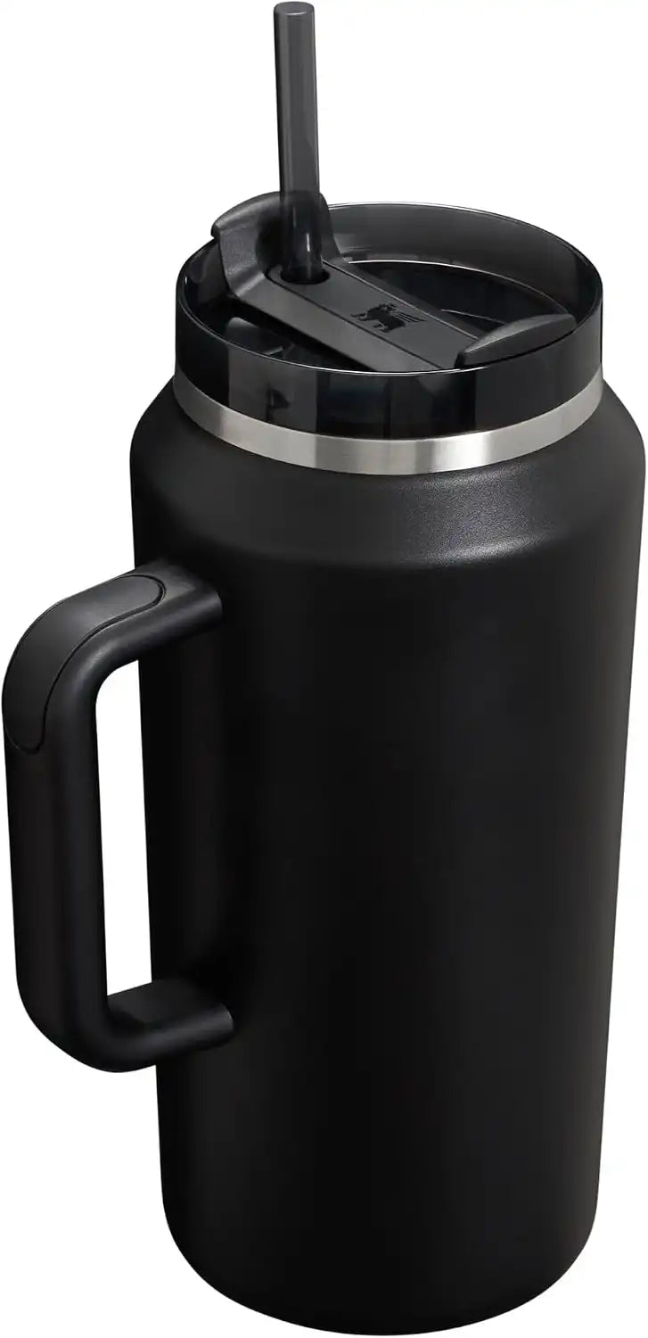 Stanley Quencher H2.0 Tumbler with Handle & Straw 64 oz | Flowstate 3-Position Lid | Large Capacity for Travel & Sports | Insulated Stainless Steel Cup | BPA-Free | Black 2.0