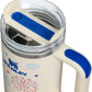 STANLEY Quencher H2.0 Flow State Tumbler, 30 oz, Cream Royal Fireworks