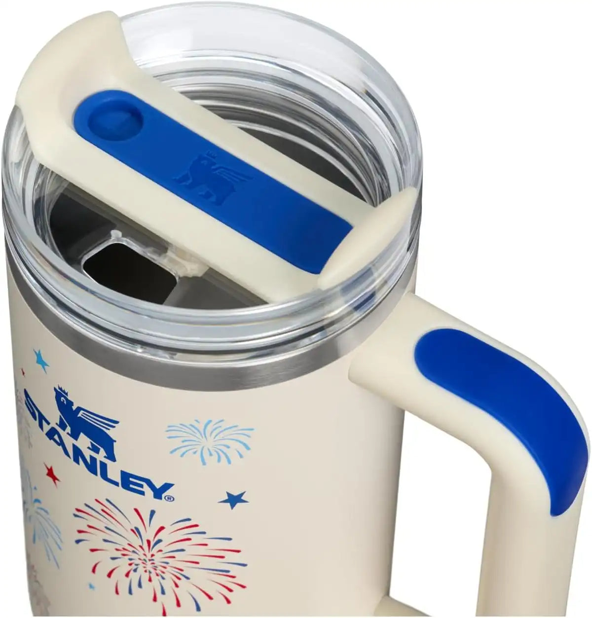 STANLEY Quencher H2.0 Flow State Tumbler, 30 oz, Cream Royal Fireworks