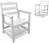 THOEOE Outdoor Dining Chair Set of 2, HDPE Patio Armchairs White