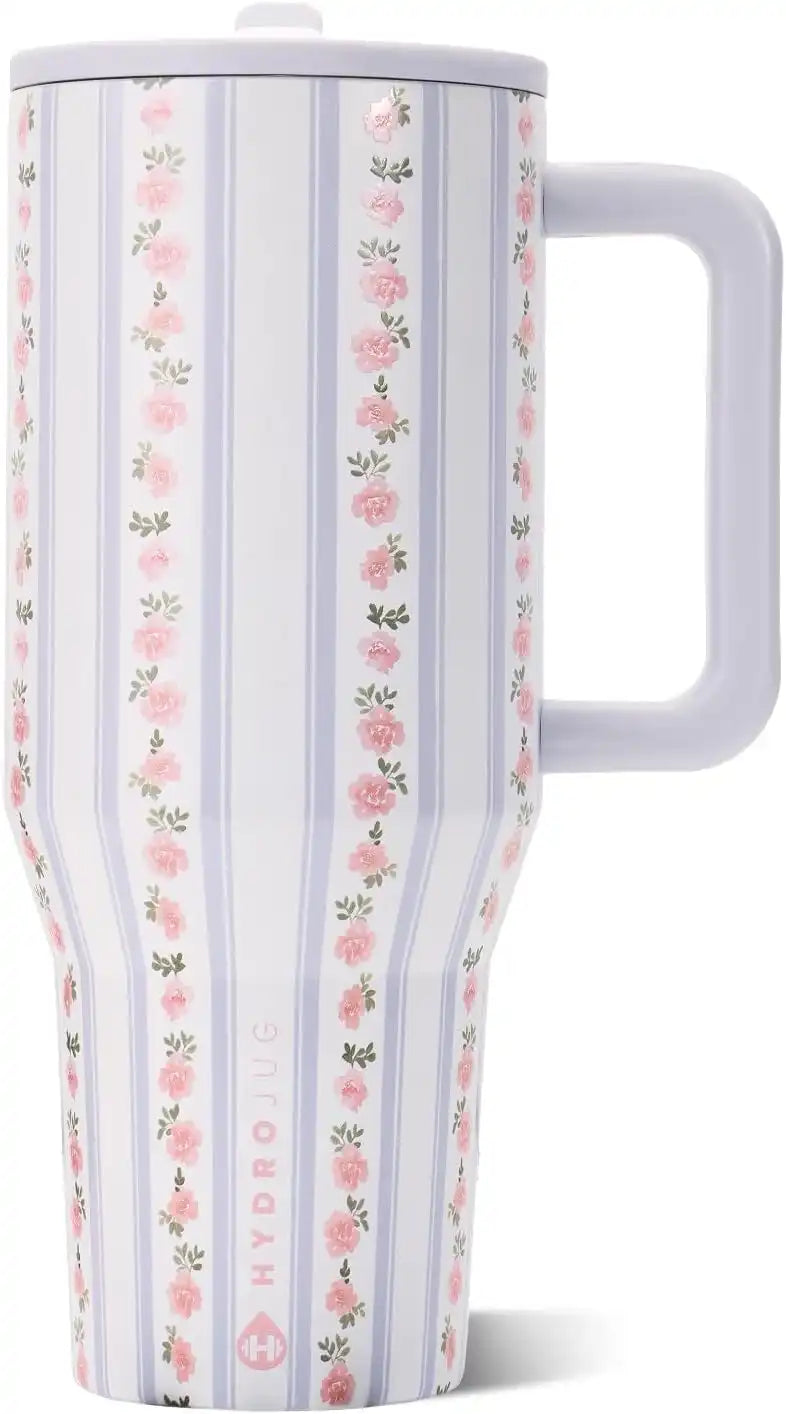 HydroJug Traveler 40oz, Insulated Water Bottle with Handle, Primrose