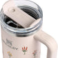 STANLEY Quencher H2.0 Flow State Tumbler, 40 oz, Rose Quartz Bouquets