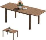 SERWALL 60" - 83" Outdoor Expandable Dining Table, Brown