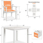 YEFU Patio Table Set for 4, All-Weather HIPS, Metal Aluminum Frame, White