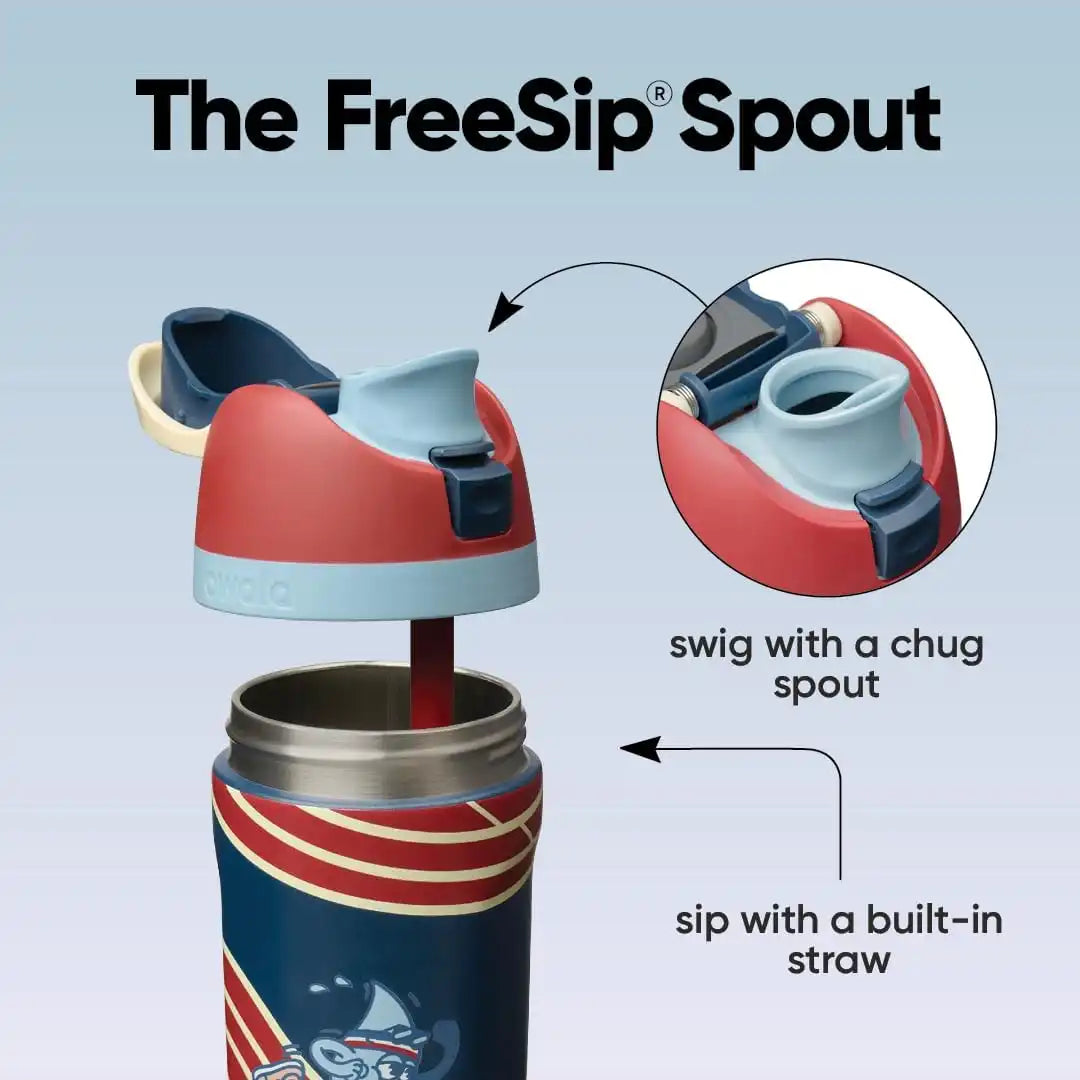 Owala FreeSip Kids Stainless Steel Water Bottle 16 oz Ready, Set, Sip