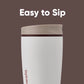Owala SmoothSip Slider Insulated Stainless Steel Coffee Tumbler, Reusable Iced Coffee Cup, Hot Coffee Travel Mug, BPA Free 12 oz, Vanilla Bean