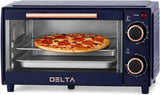 2 Slice Toaster Oven, Small Countertop Oven, Compact Mini Oven Fits 9” Pizza, with Timer & Temperature Control with Baking Tray & Rack for Kitchen, Dorm, Apartment, 750W