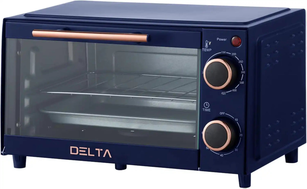 2 Slice Toaster Oven, Small Countertop Oven, Compact Mini Oven Fits 9” Pizza, with Timer & Temperature Control with Baking Tray & Rack for Kitchen, Dorm, Apartment, 750W